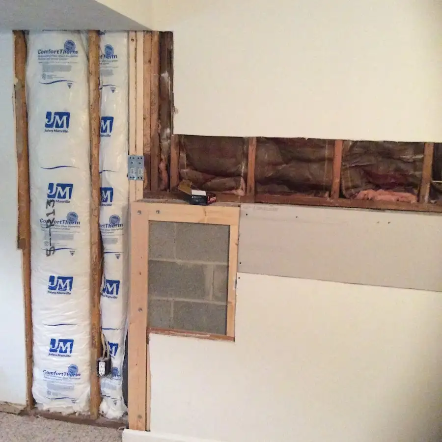 Wall insulation replacement during Basement Flood Cleanup in Jennings